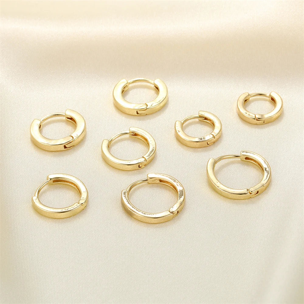 3-4 pares minimalista chique invisível huggie brincos de argola de cobre banhado a ouro para mulheres simples brilhante minúsculo empilhável joias de orelha