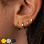 3-4 pares minimalista chique invisível huggie brincos de argola de cobre banhado a ouro para mulheres simples brilhante minúsculo empilhável joias de orelha