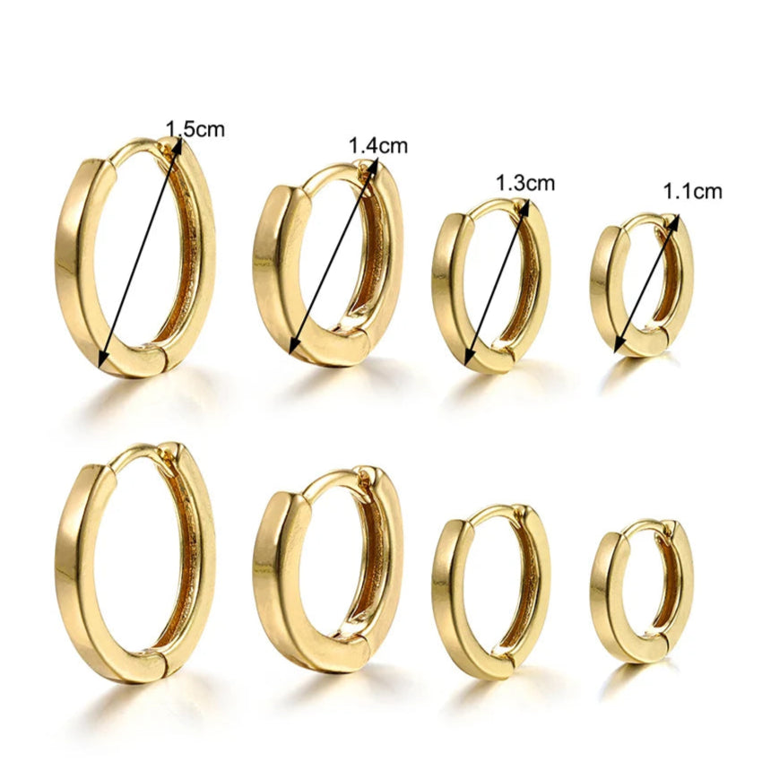 3-4 pares minimalista chique invisível huggie brincos de argola de cobre banhado a ouro para mulheres simples brilhante minúsculo empilhável joias de orelha