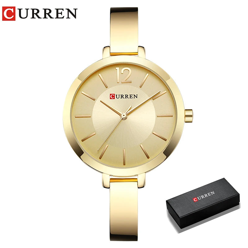 Relógio Feminino Elegance em Aço Inoxidável Dourado