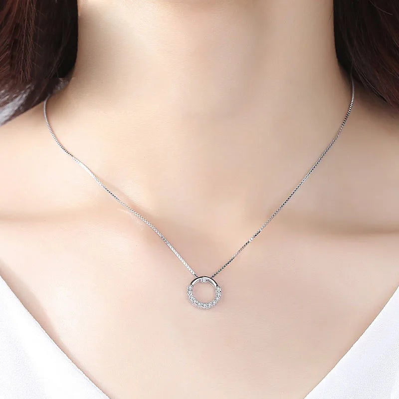 Colar Choker de Prata 925 com Zircônia Redonda