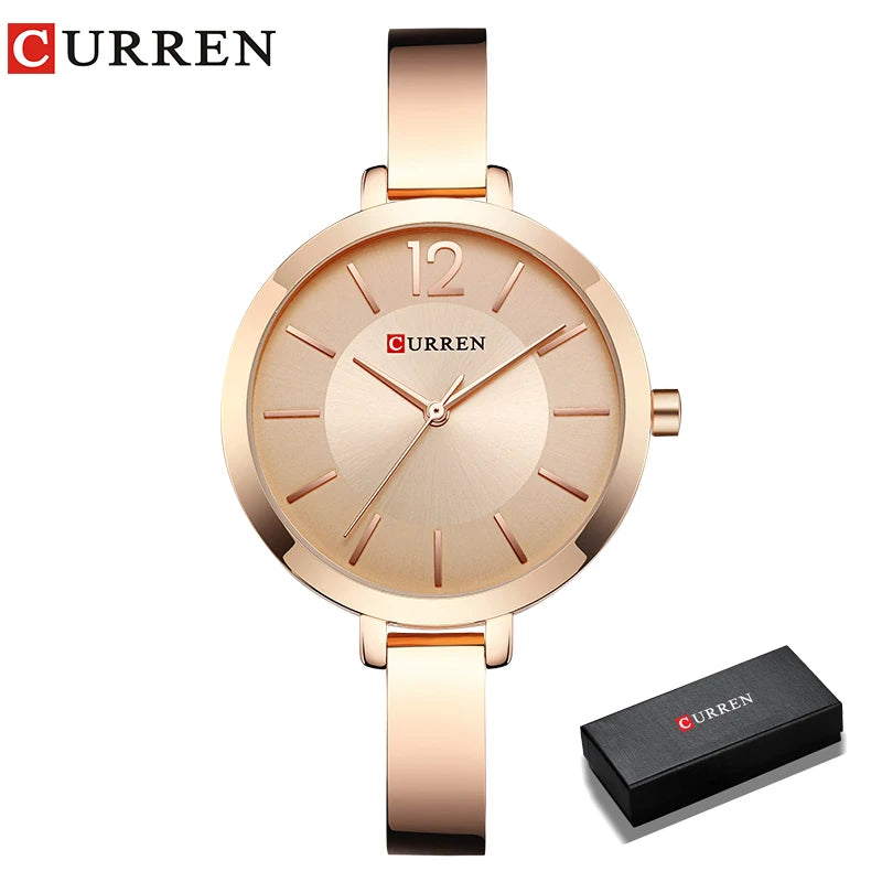 Relógio Feminino Elegance em Aço Inoxidável Dourado