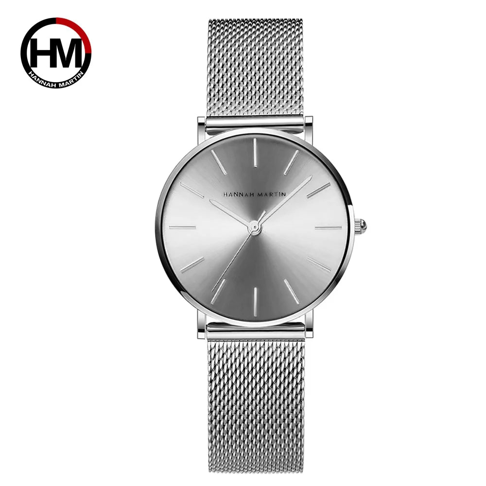 Relógio de Luxo Feminino com Pulseira de Aço Inoxidável