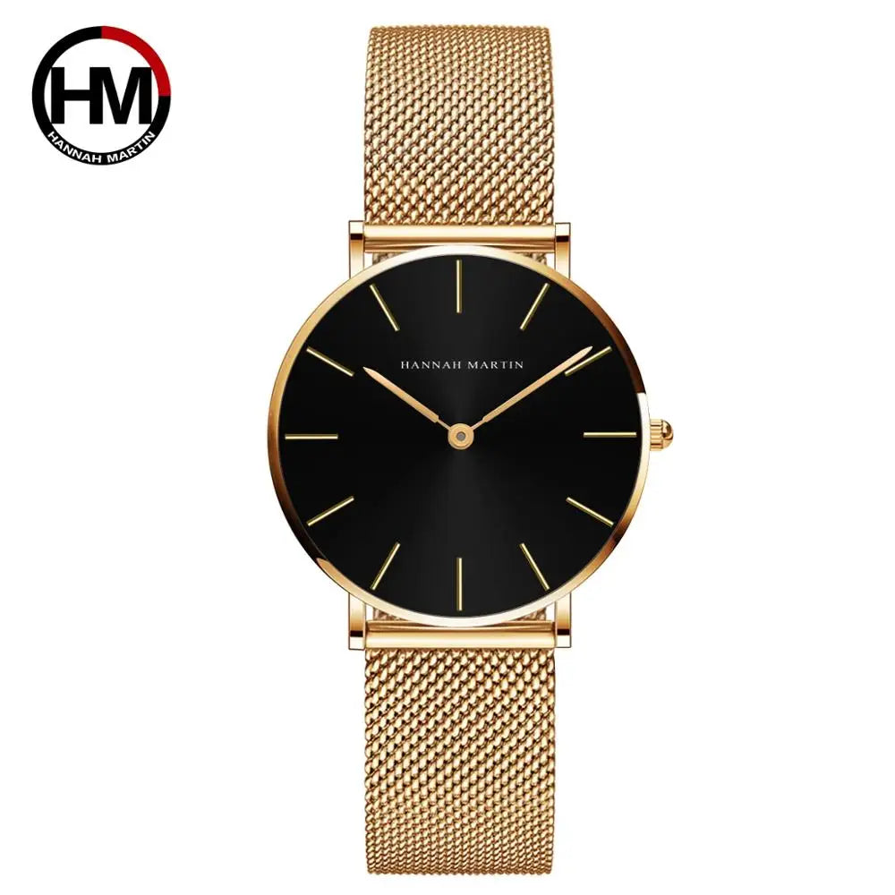 Relógio de Luxo Feminino com Pulseira de Aço Inoxidável