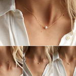 Gargantilha Linda Top com Pérola e Aço Inoxidável