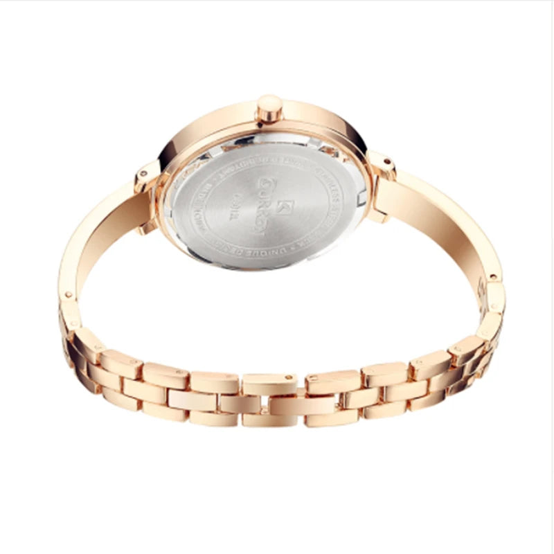 Relógio Feminino Elegance em Aço Inoxidável Dourado