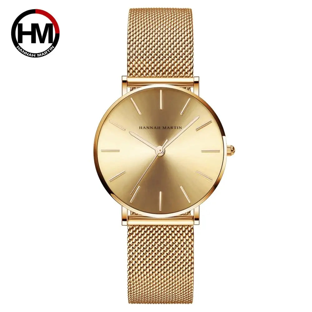 Relógio de Luxo Feminino com Pulseira de Aço Inoxidável