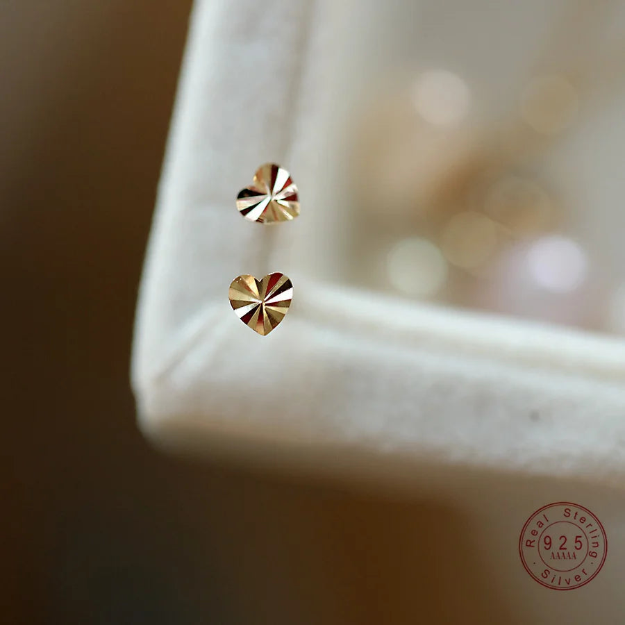 Brincos Coração em Prata 925 com Ouro 14K