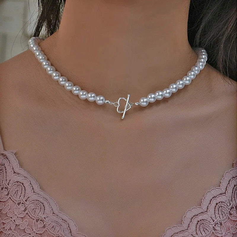 Colar de pérolas para mulheres Festa de casamento Jóias, corrente elegante multicamadas, presente acessórios retrô, nova moda, 2024