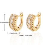 Brinco de Argola Luxuoso com Zircônias Brilhantes Folheado a Ouro 18K