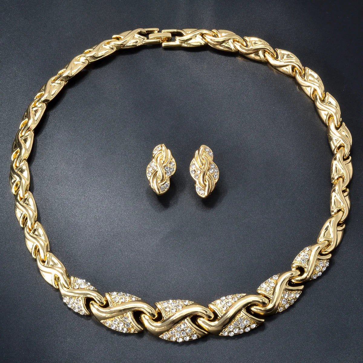 Conjunto de Joias Luxo 18K Banhado a Ouro Linda Top