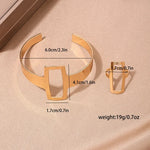 Conjunto Elegante de Anel e Pulseira Geométrica Linda Top
