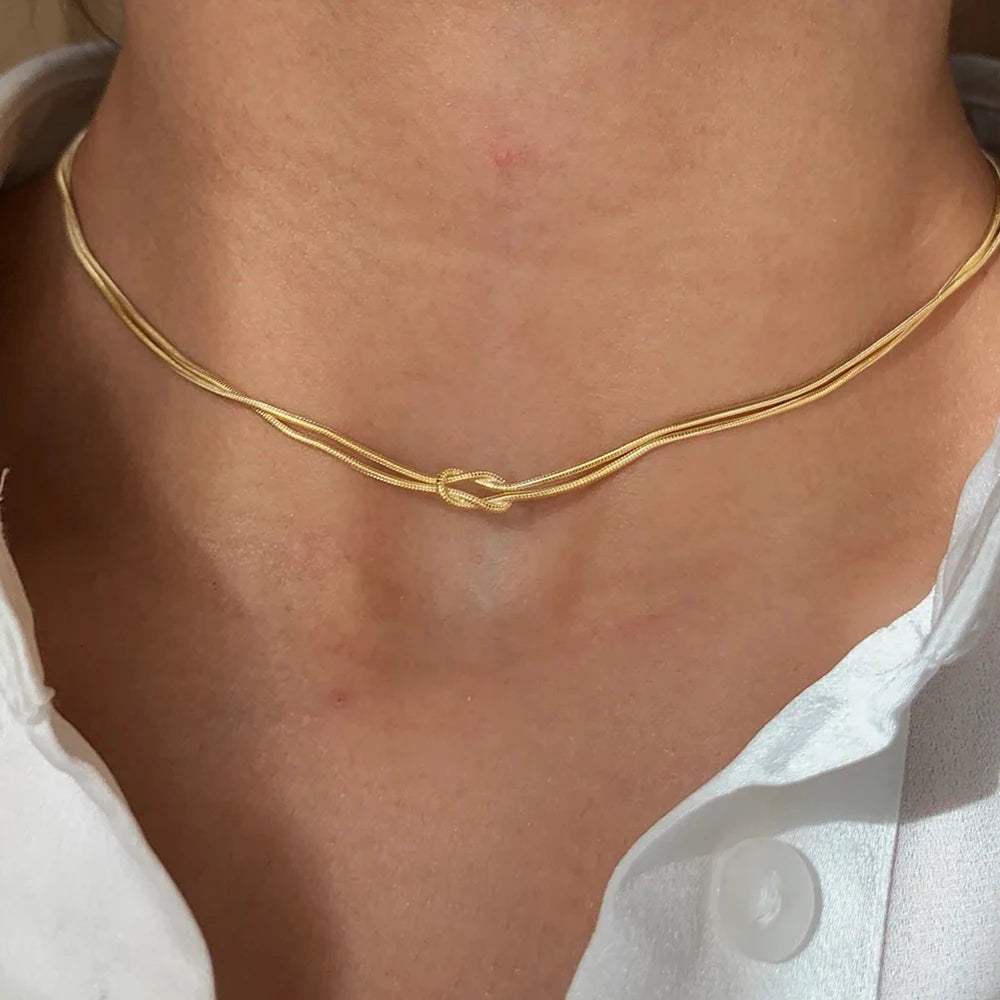 Colar Minimalista Linda Top Banhado a Ouro 14k