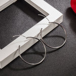 Brincos de argola finos de prata esterlina 925, luxo, 5cm, círculo grande, para mulheres, designer original, festa, casamento, joias, presentes