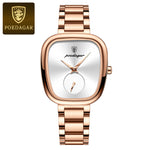 POEDAGAR-Relógio de quartzo feminino impermeável em aço inoxidável, relógio feminino elegante, relógios de luxo para senhoras, alta qualidade