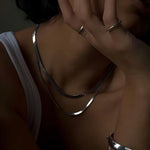 Colar Cobra de Aço Inoxidável Dourado Linda Top