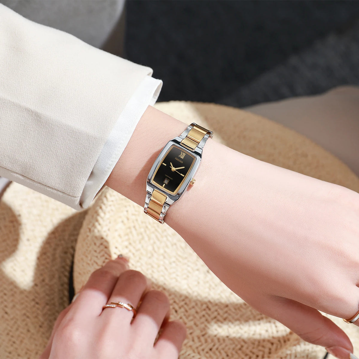 Relógio Feminino Luxo Impermeável em Aço Inoxidável