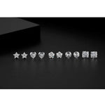 2024 moda 925 prata esterlina estrela coração brincos de cristal zircão para brinco feminino festa de casamento jóias acessórios