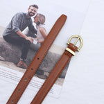 Cinto retrô de borda cortada para senhoras, simples e elegante, estilo fino, cinto jeans feminino para adolescentes