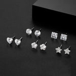 2024 moda 925 prata esterlina estrela coração brincos de cristal zircão para brinco feminino festa de casamento jóias acessórios