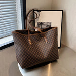 Bolsa de couro PU de grande capacidade para mulheres, bolsa de ombro, sacola versátil, uso casual