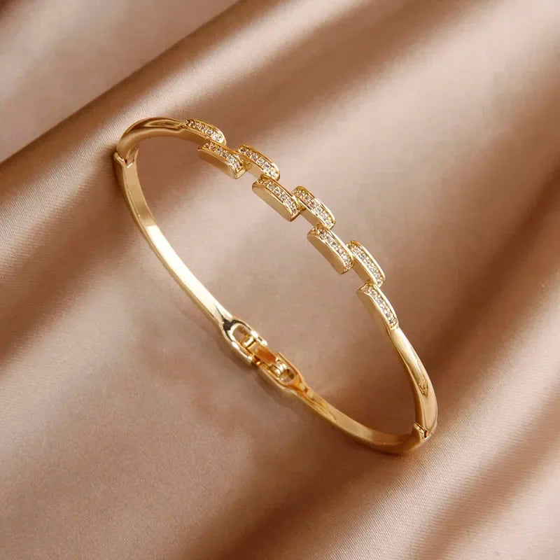 Zircônia Cruz Pulseiras Charme para Mulheres, Pulseira De Nó Elegante, Joalheria Clássica, Marca De Luxo, Moda