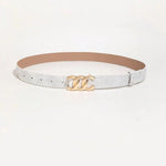 Cinto de Couro Preto com Fivela Tripla Elegante