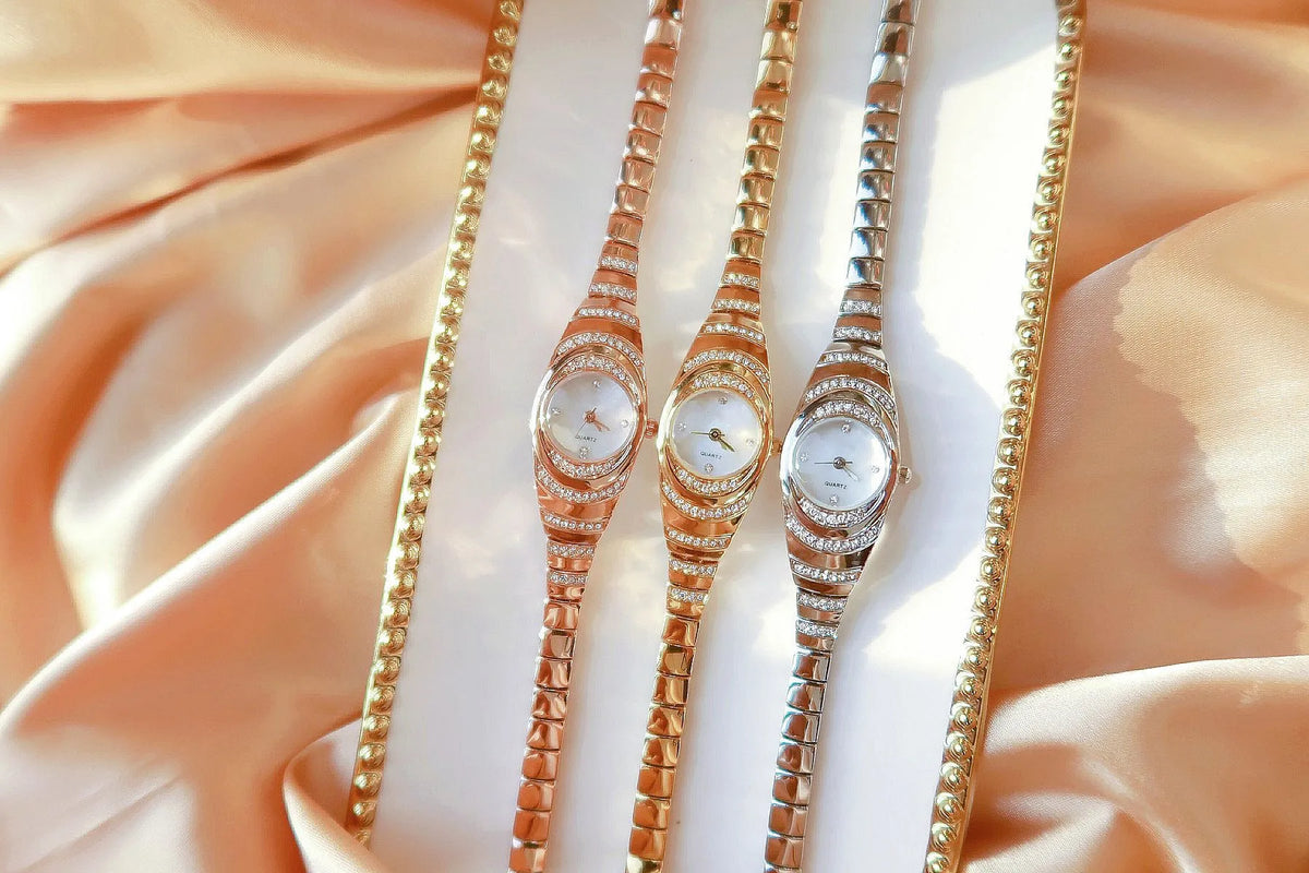 Relógio Feminino Luxo Cristal Quartzo