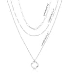 Colares de ouro em camadas para mulheres empilháveis14k ouro prata banhado círculo clipe de papel corrente pingente gargantilha colar conjunto para mulher