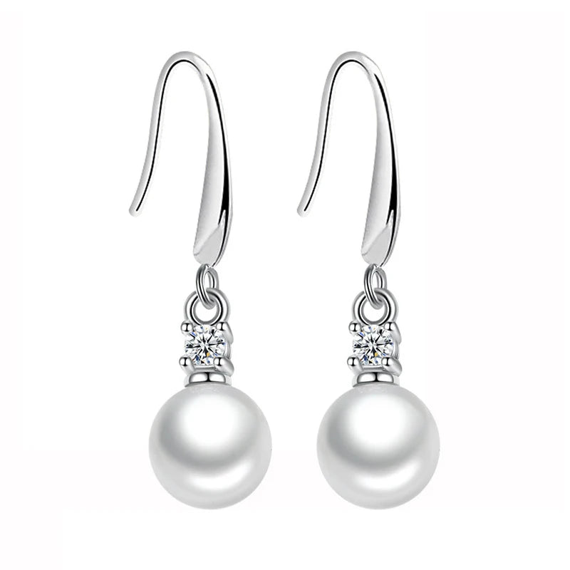 Genuíno 925 prata esterlina nova alta qualidade jóias cristal pérola brincos para moda feminina xy0103