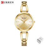 Relógio Feminino Elegante de Aço Inoxidável CURREN