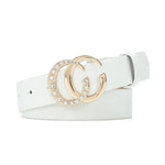 Cinto Elegante com Fivela Dourada e Strass