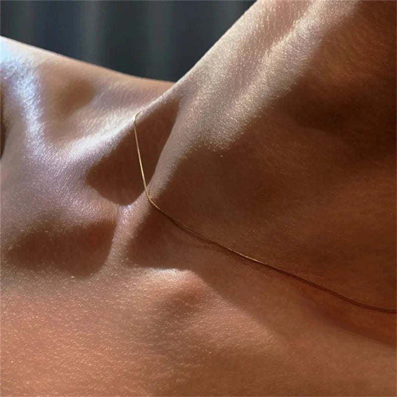 Colar Clássico de Aço Inoxidável Dourado Linda Top