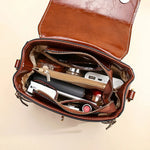 Bolsa de Couro Genuíno Linda Top com Zíper Duplo