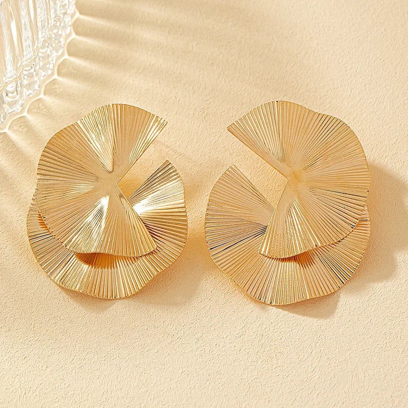 Brincos Irregulares Twisted Design para Mulheres, Sentimento, Personalidade, Exagerado, Acessórios Versáteis, Jóia de Jantar, Tendência Fashion