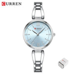 Relógio Feminino Elegante de Aço Inoxidável CURREN