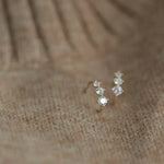 S925 prata esterlina banhado 18k ouro branco cristal brincos zircão diamante clipes de orelha para mulheres jóias de casamento nupcial