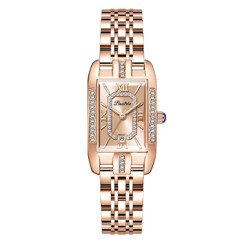Marcas de luxo originais relógio feminino retangular diamante aço à prova dwaterproof água relógio mão menina moda estilo elegante relógio de pulso feminino