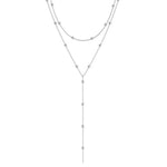 Lats cor dourada dupla camada longa borla corrente colares para mulheres simples metal geométrico grânulo gargantilha colar moda jóias