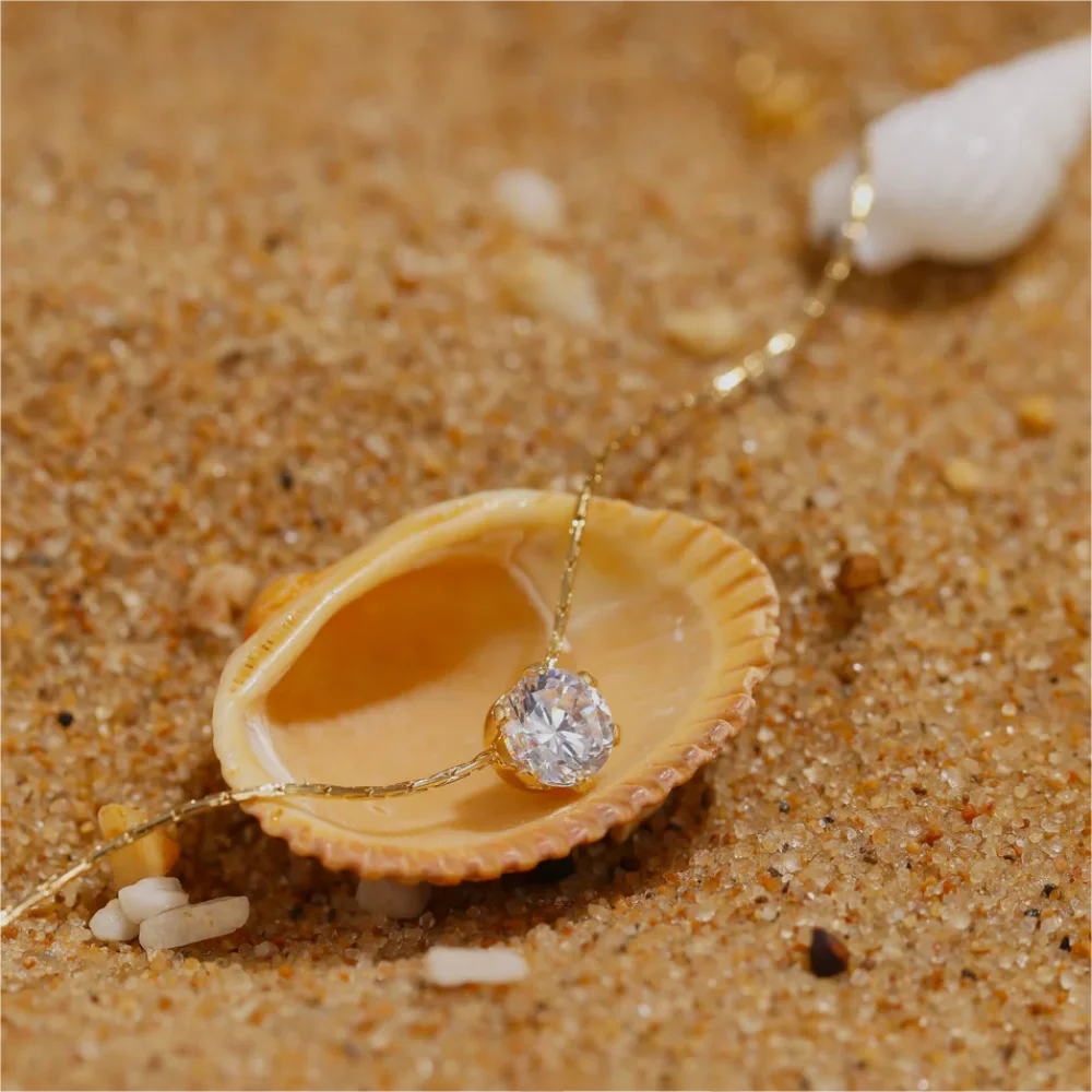 Mariasz minimalista cor de ouro aço inoxidável coração delicado clássico zircão charme anti manchar corrente colar para jóias femininas