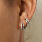 Brincos Geométricos de Zircão Linda Top