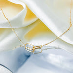 Colar Geométrico Infinito de Aço Inoxidável Linda Top