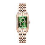 Relógio Feminino Retangular Luxo com Diamantes