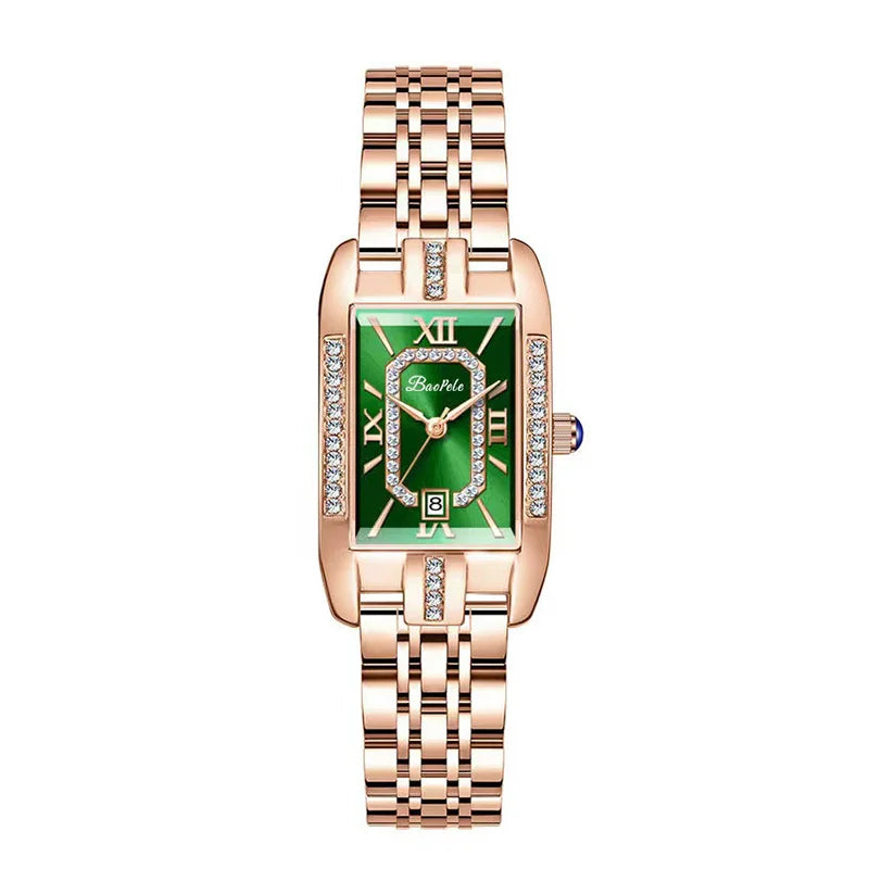 Marcas de luxo originais relógio feminino retangular diamante aço à prova dwaterproof água relógio mão menina moda estilo elegante relógio de pulso feminino