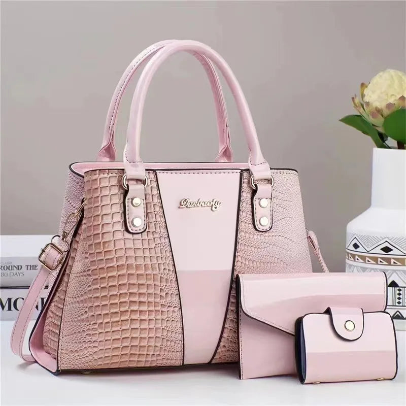 Bolsa Crossbody Linda Top com Padrão Crocodilo