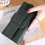 Carteira de couro com zíper para mulheres, porta-moedas, porta-cartão, embreagem, telefone, cartão de crédito, luxo, grande capacidade, senhoras