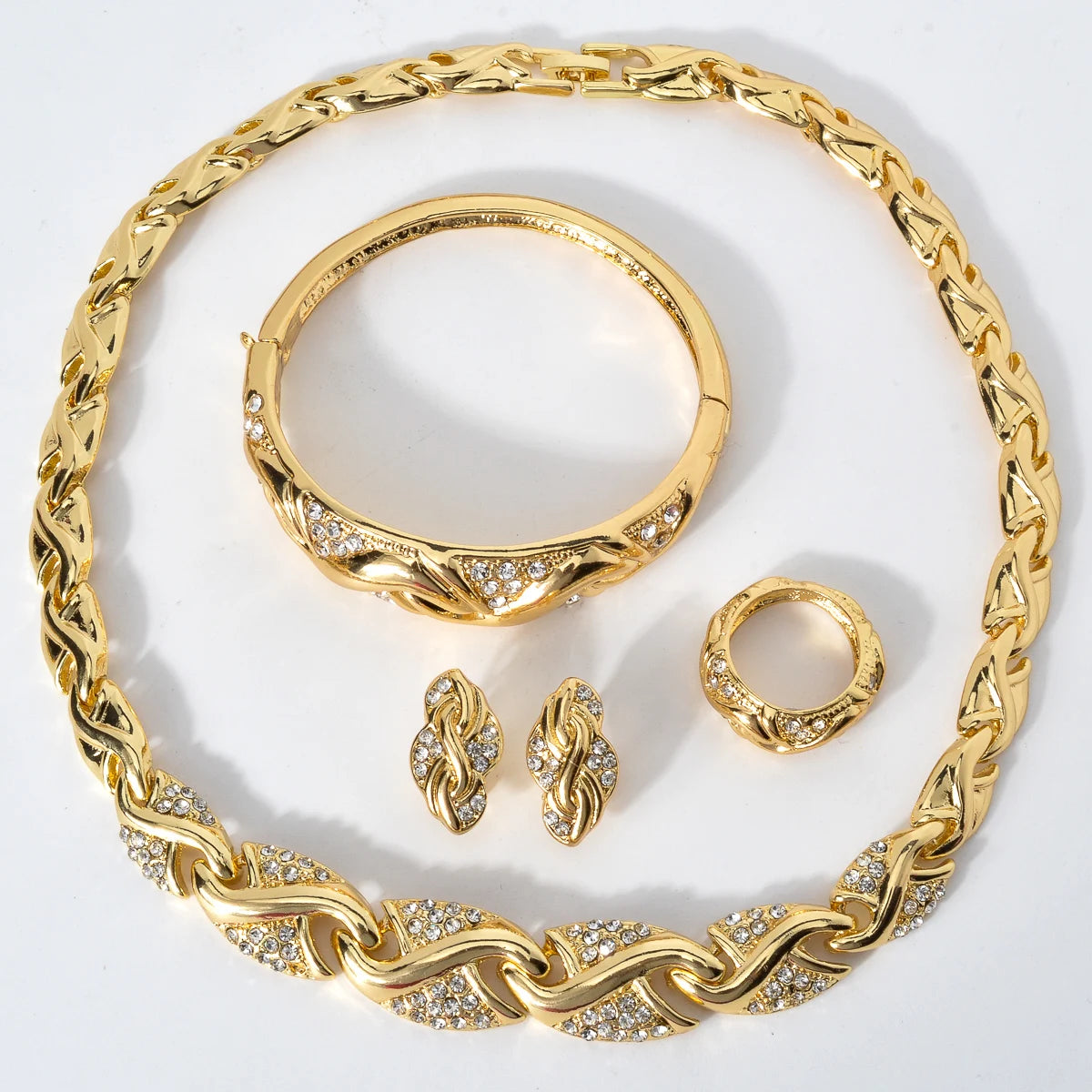 Conjunto de Joias Luxo 18K Banhado a Ouro Linda Top