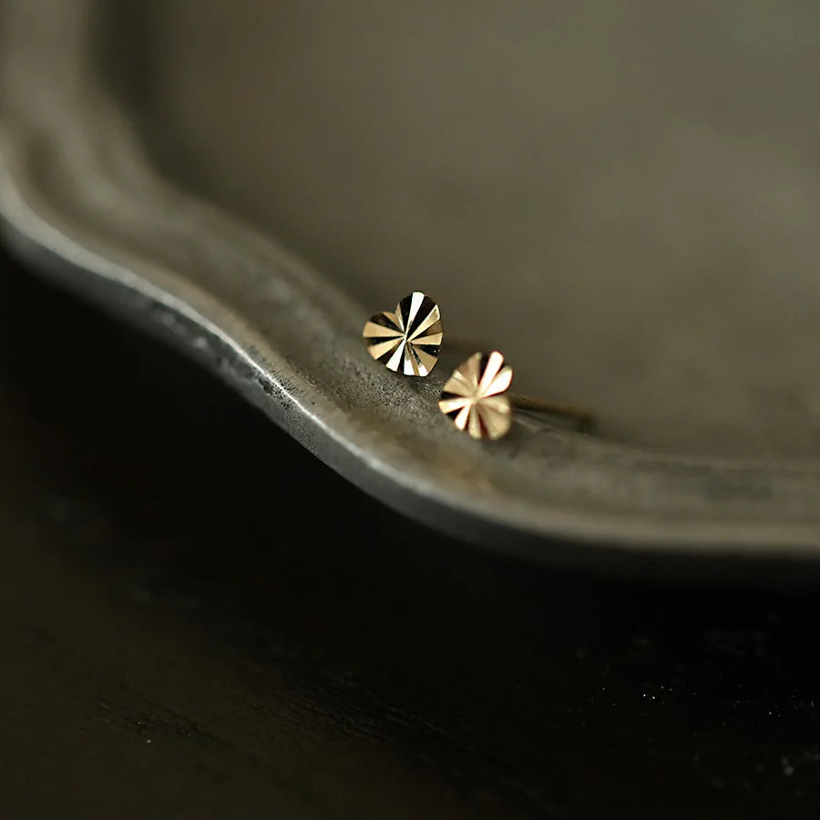 Brincos Coração em Prata 925 com Ouro 14K