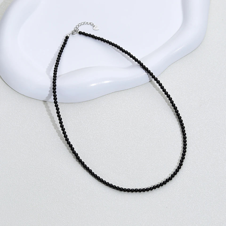 925 prata esterlina 6mm colar de pérolas para mulheres jóias no pescoço pérola grânulo gargantilha itens baratos com presente de festa