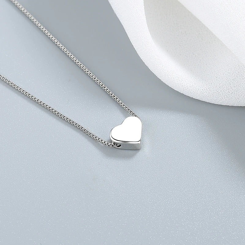 925 prata esterlina coração pingente colar simples charme clavícula corrente colar para mulheres jóias presente frete grátis